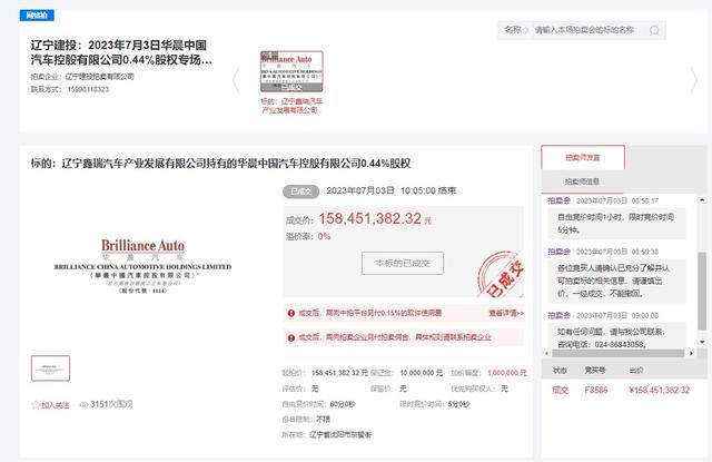 华晨重整计划仍在执行：沈阳汽车拟收购其100%股权，华晨中国暂停出售资产